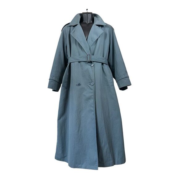 Vintage 80s London Fog Floral-Lined Thinsulate Trench Coat Wn Size12 Reg - Picture 1 of 8